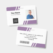Modern Paars Aangepast Personeels ID-badge Badge (Voor- en achterkant)