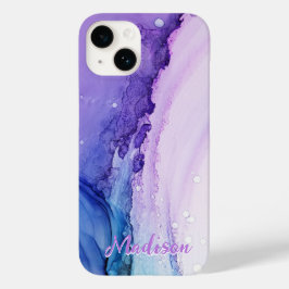 Modern Paars Abstract persoonlijk Case-Mate iPhone 14 Hoesje