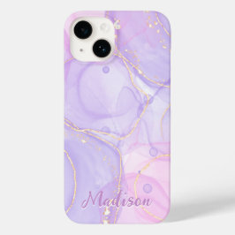 Modern Paars Abstract persoonlijk Case-Mate iPhone 14 Hoesje