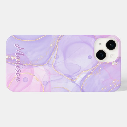 Modern Paars Abstract persoonlijk Case-Mate iPhone Case (Achterkant (horizontaal))