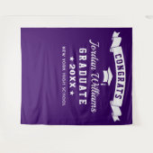 Modern paars afstudeerfeest foto achtergrond wandkleed (Voorkant (horizontaal))