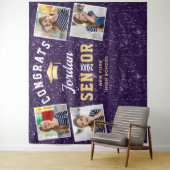 Modern Paars Afstuderen 4 Fotobooth Backdrop Wandkleed (In situ)