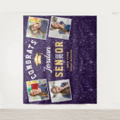 Modern Paars Afstuderen 4 Fotobooth Backdrop Wandkleed (Voorkant)