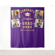 Modern Paars Afstuderen 4 Fotobooth Backdrop