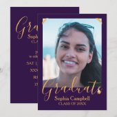 Modern Paars Afstuderen Kaart (Voorkant / Achterkant)