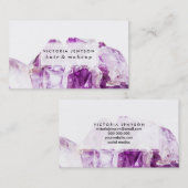 Modern paars agate amethyst stone visitekaartje (Voorkant / Achterkant)