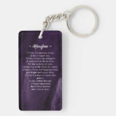 Modern Paars Agate Funeral Photo Memorial Prayer Sleutelhanger (achterkant)