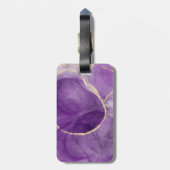 Modern Paars-alcoholinkt art Bagagelabel (Achterkant verticaal)