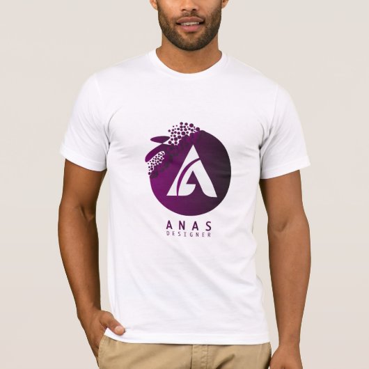 Modern Paars ANAS Logo Grafisch Heren T-Shirt (Voorkant)