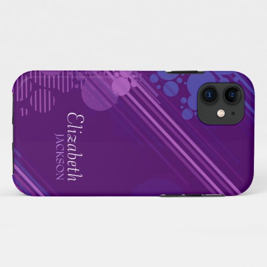 Modern Paars baanontwerp Case-Mate iPhone Case (Achterkant (horizontaal))