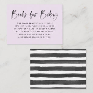 Modern Paars Baby shower Book Request Informatiekaartje