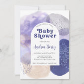 Modern Paars Baby shower Kaart (Voorkant)