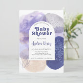 Modern Paars Baby shower Kaart (Staand voorkant)