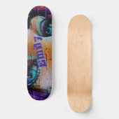 Modern Paars blauw graffiti-meisje Persoonlijk Skateboard (Voorkant)