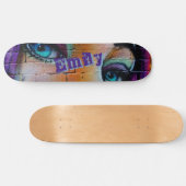 Modern Paars blauw graffiti-meisje Persoonlijk Skateboard (Horizontaal)