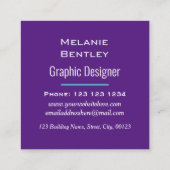 Modern Paars blauw radiëntraster grafisch ontwerp Vierkante Visitekaartje (Achterkant)