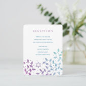 Modern Paars + Blauwgroen BBT Mitzvah Tussenvoegse Informatiekaartje (Staand voorkant)