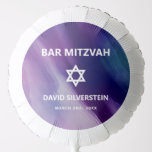 Modern Paars Blue Star Bar Mitzvah Hebrew Ballon<br><div class="desc">Prachtige religieuze Joodse Bar Mitswa ballonnen. Modern maar elegant waterverf ontwerp in marineblauw, paarse kleuren. White Star of David in het midden van de moderne scriptletters. "Hij is geroepen tot de Torah als een Bar Mitswa." Prefect voor 13 jarige zoon, jongen. Eenvoudig te bewerken - voeg gewoon uw informatie /...</div>