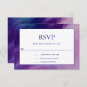 Modern Paars Blue Star Bar Mitzvah Hebrew RSVP Kaartje (Voorkant / Achterkant)