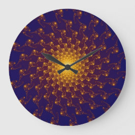 Modern Paars/Blue Sun Fractal Grote Klok