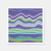 Modern Paars Blue Wavy Pattern Servet (Voorkant)