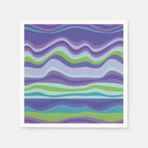 Modern Paars Blue Wavy Pattern Servet