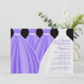 Modern Paars Bridesmaid Bride Dress Vrijgezellenfe Kaart (Staand voorkant)