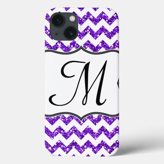 Modern Paars Chevron Girly Monogram IPAD-geval Case-Mate iPhone Case (Achterkant)