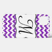 Modern Paars Chevron Girly Monogram IPAD-geval Case-Mate iPhone Case (Achterkant (horizontaal))