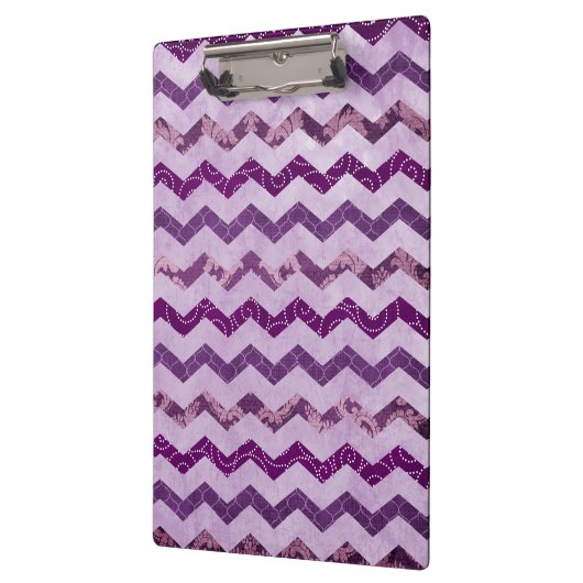 Modern Paars Chevron Pattern Klembord (Links)