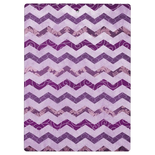 Modern Paars Chevron Pattern Klembord (Achterkant)