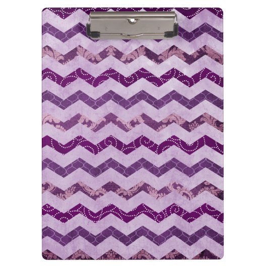 Modern Paars Chevron Pattern Klembord (Voorkant)