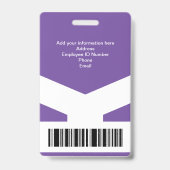 Modern Paars Chevron Professioneel ID-badge Badge (Achterkant)