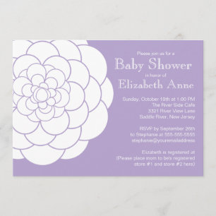 Modern Paars Dahlia Bloom Floral Girl Baby shower Kaart