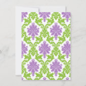 Modern Paars Damask Beauful Bride Vrijgezellenfees Kaart (Achterkant)