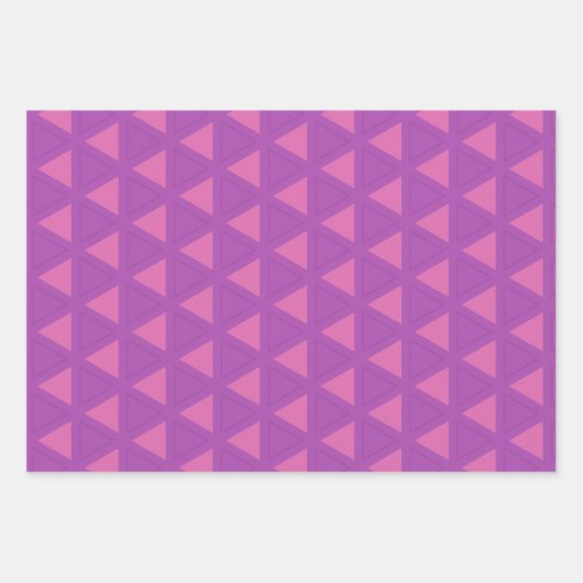 Modern Paars driehoekspatroon Inpakpapier Vel (Voorkant 3)