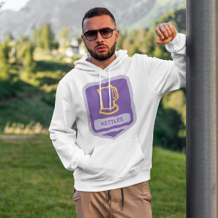 Modern Paars en Geel Kettles Icoon Hoodie