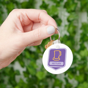 Modern Paars en Geel Kettles Icoon Sleutelhanger