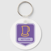 Modern Paars en Geel Kettles Icoon Sleutelhanger (Voorkant)