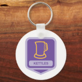 Modern Paars en Geel Kettles Icoon Sleutelhanger (Voorkant)