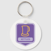 Modern Paars en Geel Kettles Icoon Sleutelhanger (Achterkant)