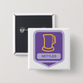Modern Paars en Geel Kettles Icoon Vierkante Button 5,1 Cm (Voorkant /achterkant)