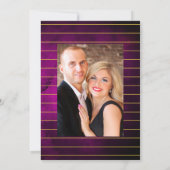 Modern Paars en goudgroen Abstract Floral Wedding  Kaart (Achterkant)