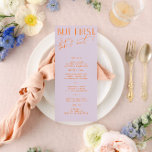 Modern Paars en levendig Oranje huwelijksmenu Menu<br><div class="desc">Ontworpen om te coördineren met voor het "Bright" Collectie van de Uitnodiging van de Weddenschap. Klik op "Details" om meer informatie te wijzigen. Om de tekst te verplaatsen of de grootte, de doopvont, of de kleur te veranderen, klik "uitgeven gebruikend het Hulpmiddel van het Ontwerp". Uitzicht de verbinding van het...</div>