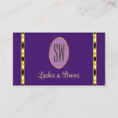 Modern Paars en Lila met Monogram Professional Visitekaartje (Voorkant)
