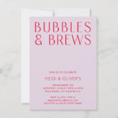 Modern Paars en magenta Bubbles & Brews Verloving Kaart (Voorkant)
