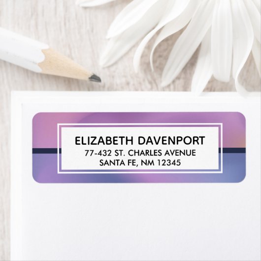 Modern Paars en roze draaiend abstract ontwerp Etiket (Insitu)