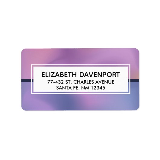 Modern Paars en roze draaiend abstract ontwerp Etiket (Voorkant)