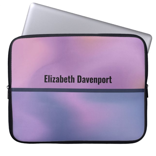 Modern Paars en roze draaiend abstract ontwerp Laptop Sleeve (Voorkant)