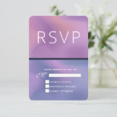 Modern Paars en roze draaiend abstract ontwerp RSVP Kaartje (Staand voorkant)